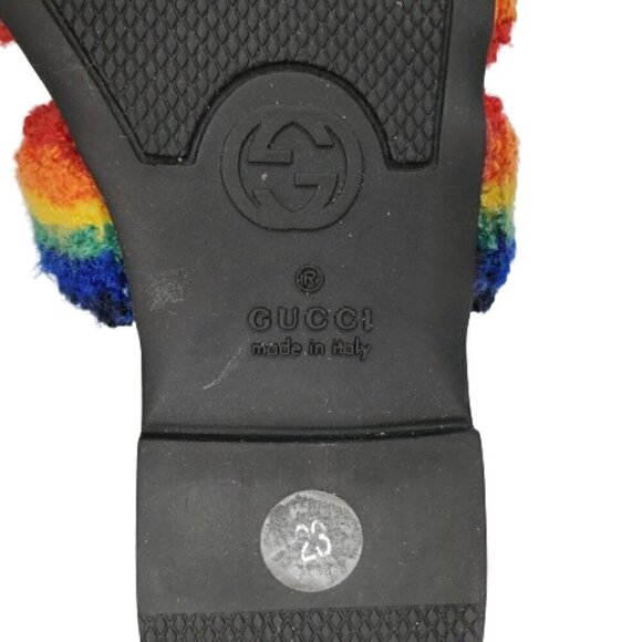 Gucci Rainbow Terrycloth Buckle Ankle Strap Sandals - Picture 5 of 9